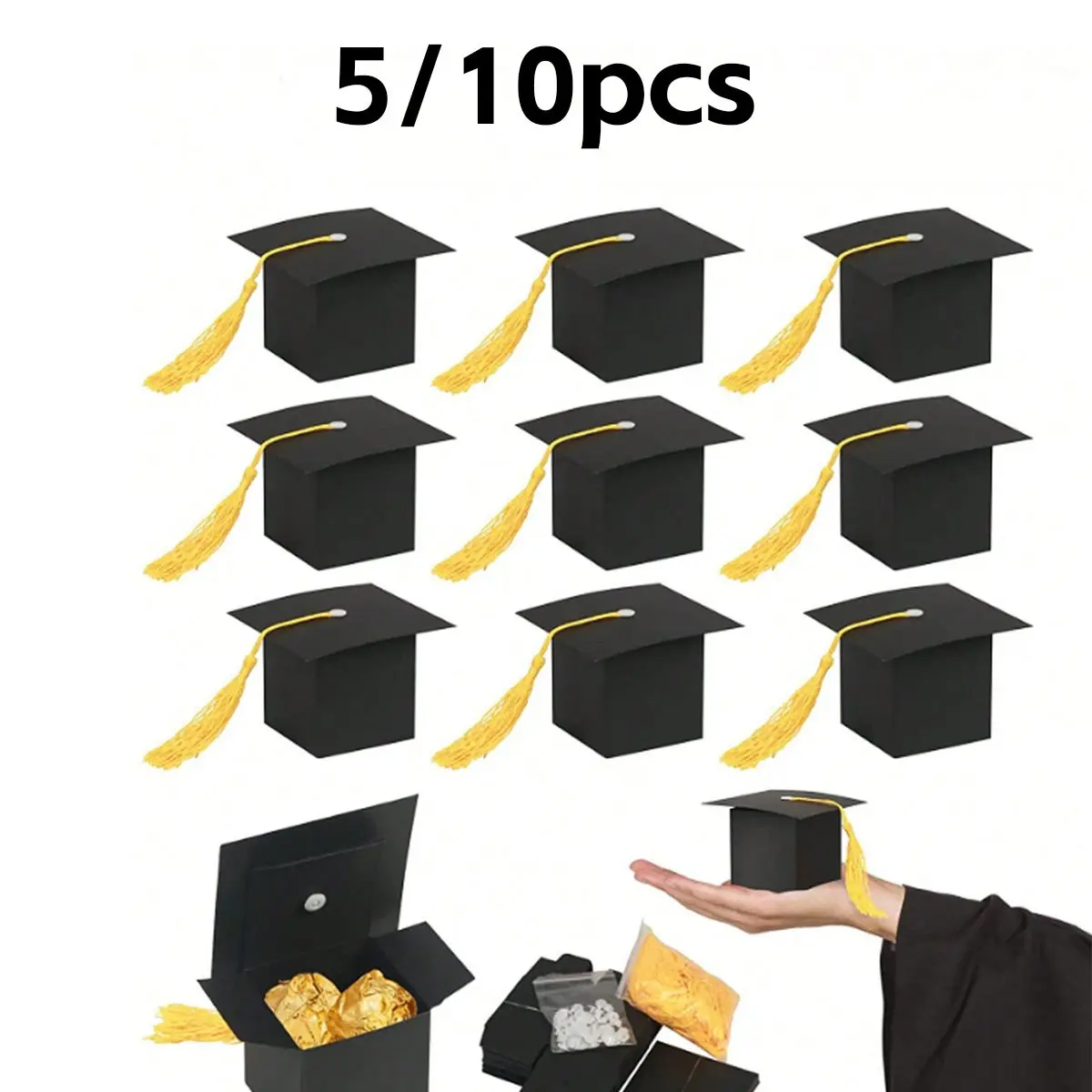 Graduation Hat Candy Gift Box, Graduation Party Sweet Cookies Chocolate Gift Box, Tassel Table Decor, Christmas Decoration