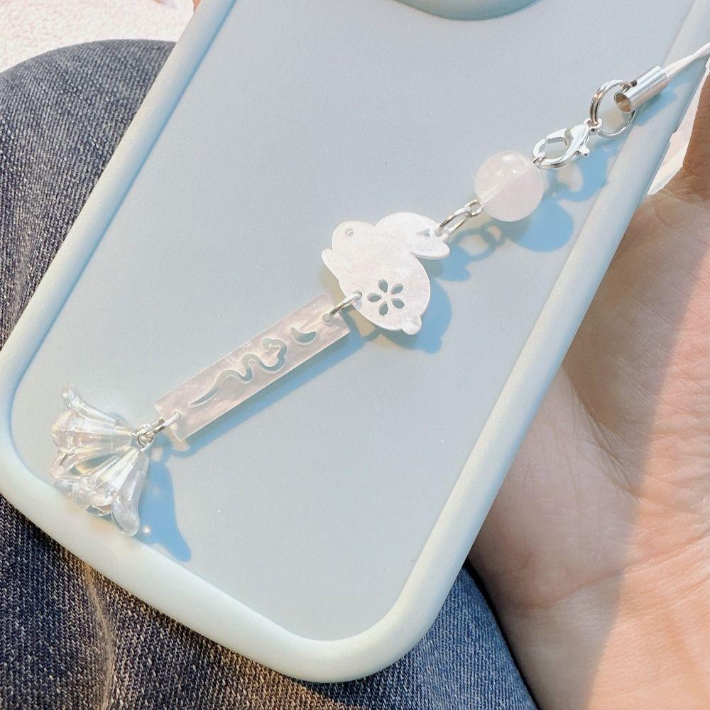 Acrylic Moon Star Phone Charms DIY Handmade Anti-Lost Cloud Phone Chains Chinese Style Ins Mid-Autumn Festival Mobile Strap