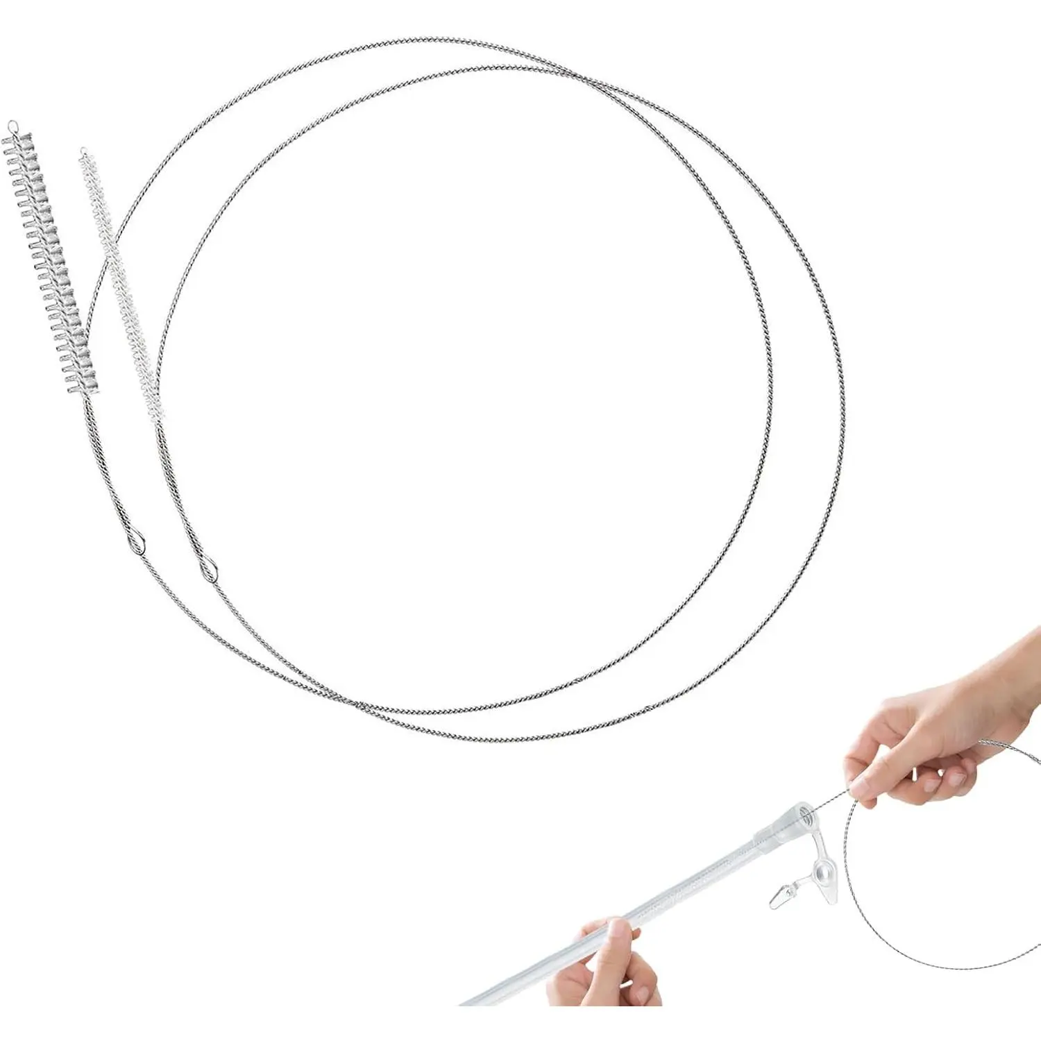 Extra Long Pipe Cleaners,Straw Cleaner Brush Extra Long,Tube Cleaning Brush Suitable for Cleaning Feeding Tubes (2 Pcs)