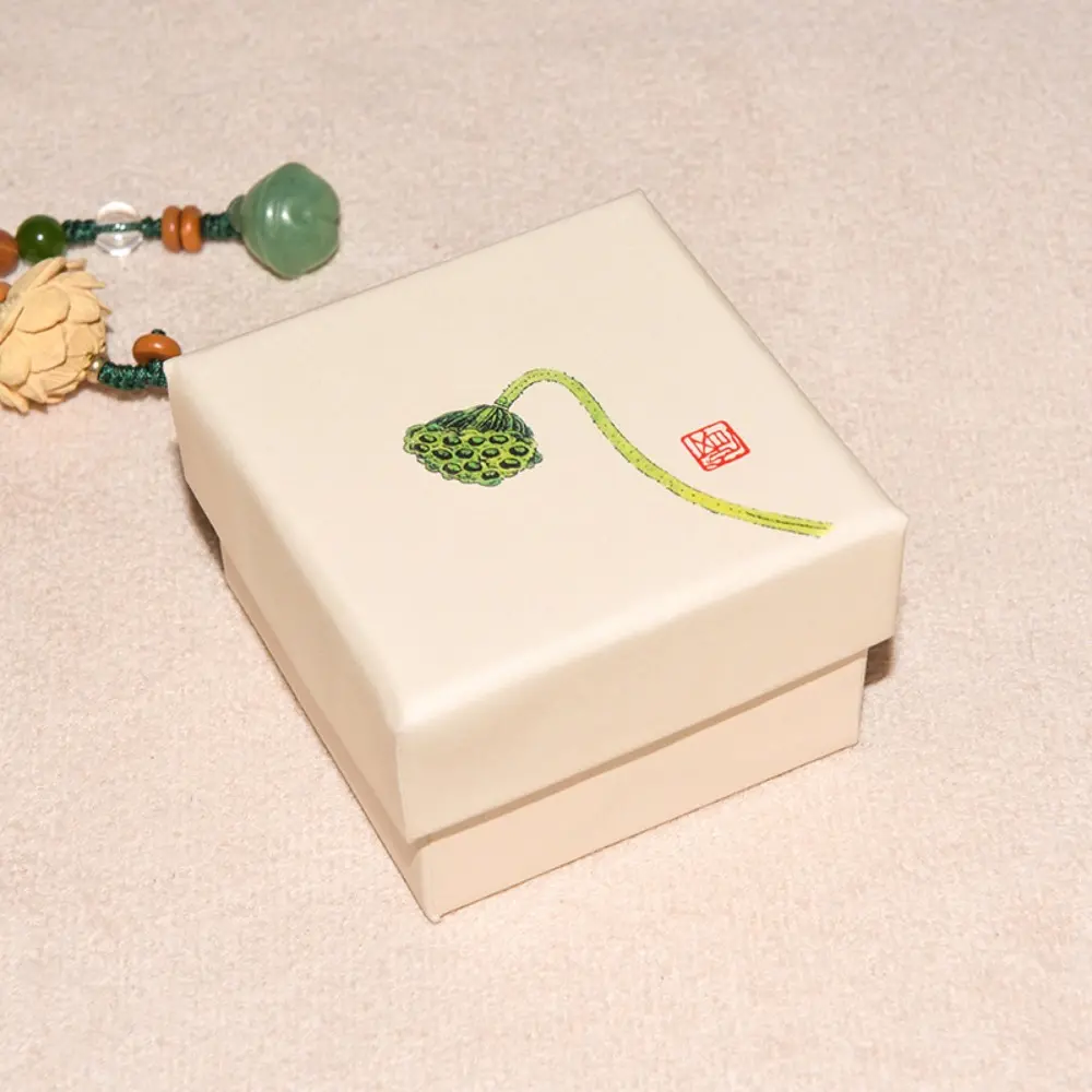 Paper-made Vintage Chinese Zen-inspired Lotus Flower Jewelry Box, Suitable for Packaging Earrings, Necklaces, Pendants, Bracelets, and Sachets.