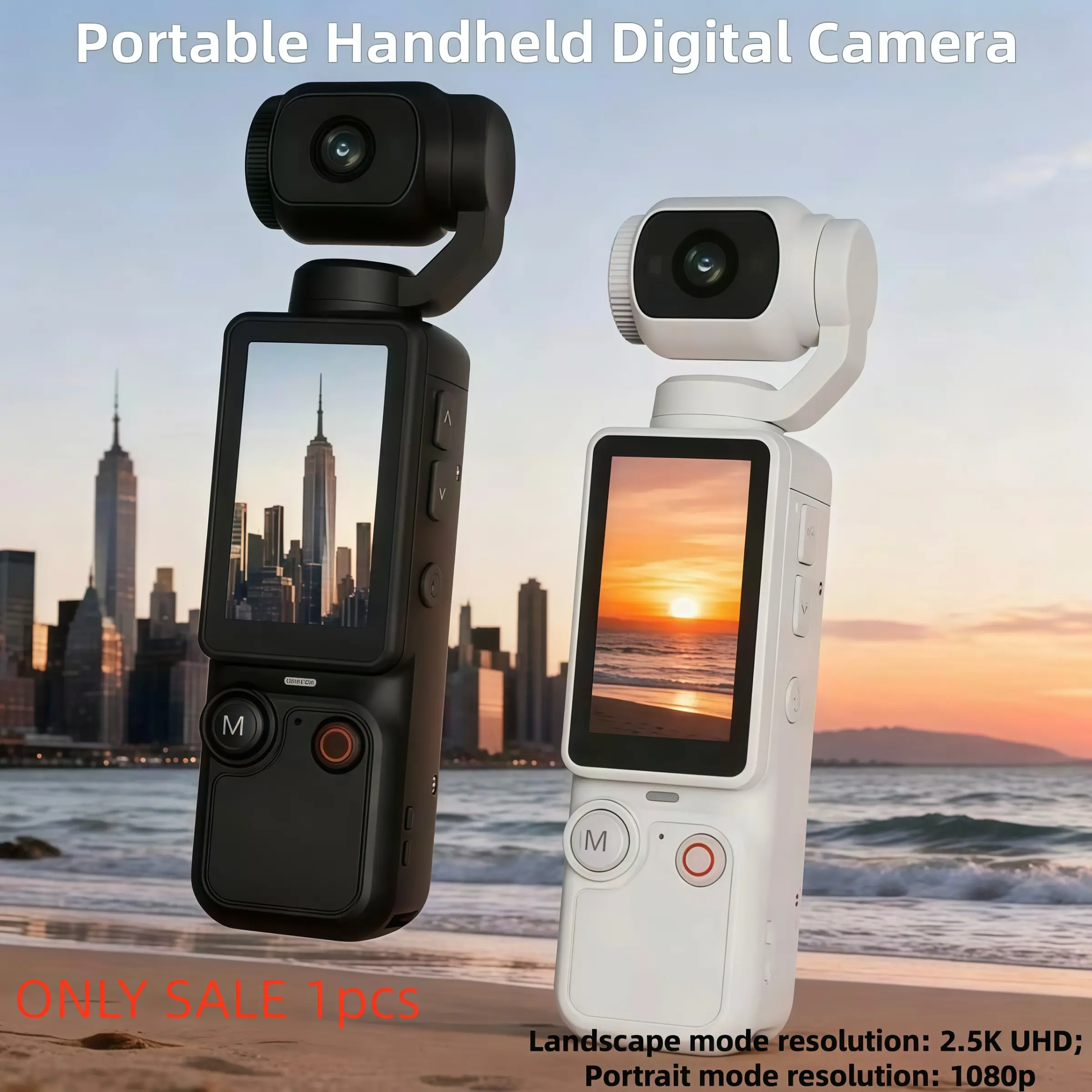 Portable Vlog Camera with 180° Flip Lens, Compact Mini Camera for Selfies, Travel, Daily Videos, Includes Light, SD Card, Tripod