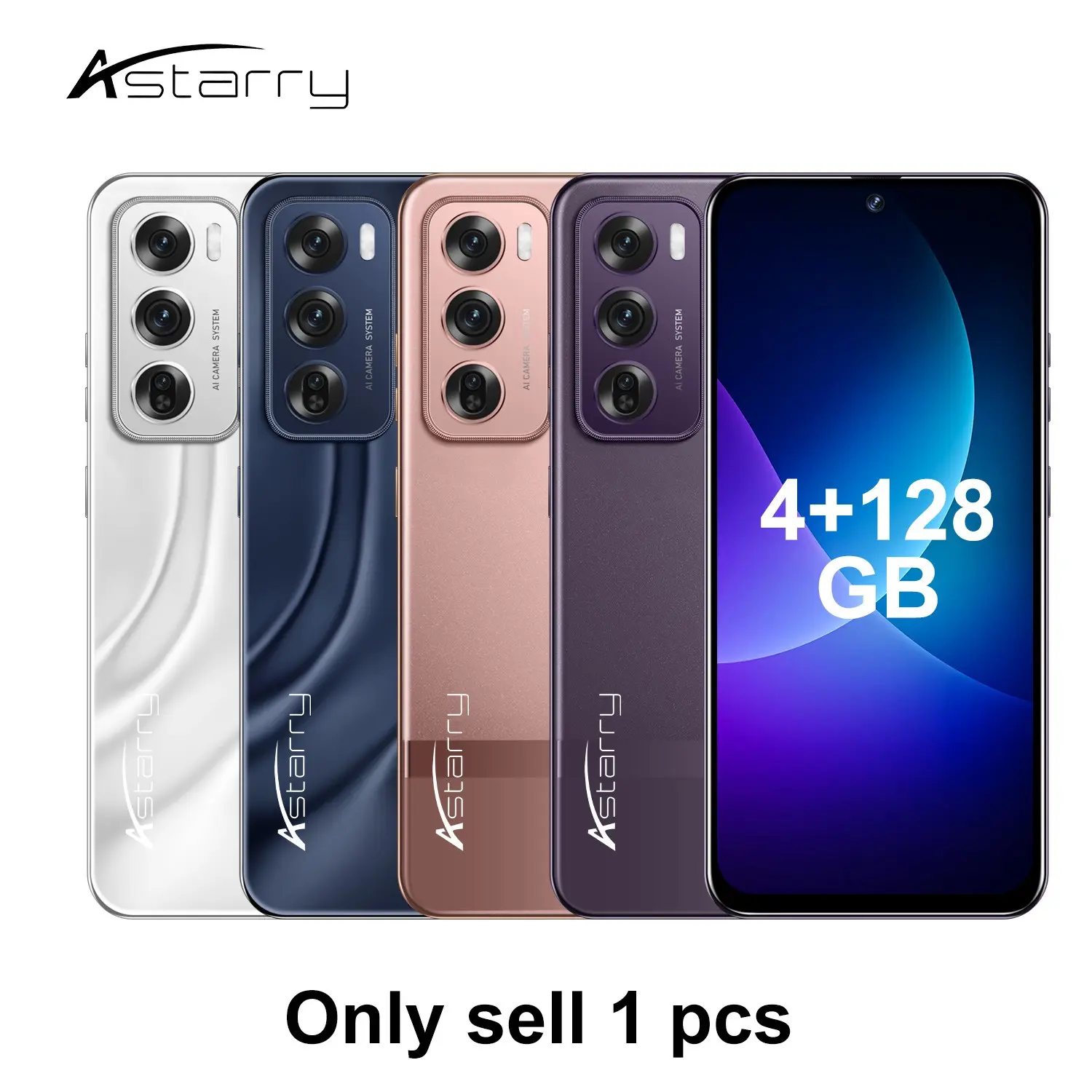 Astarry Reno12 Pro Smart Android Phone, Dual Sim, 4g Network, Octa-Core Processor, 4GB+128GB RAM, 6.9 Inch Screen, 5000mah Battery