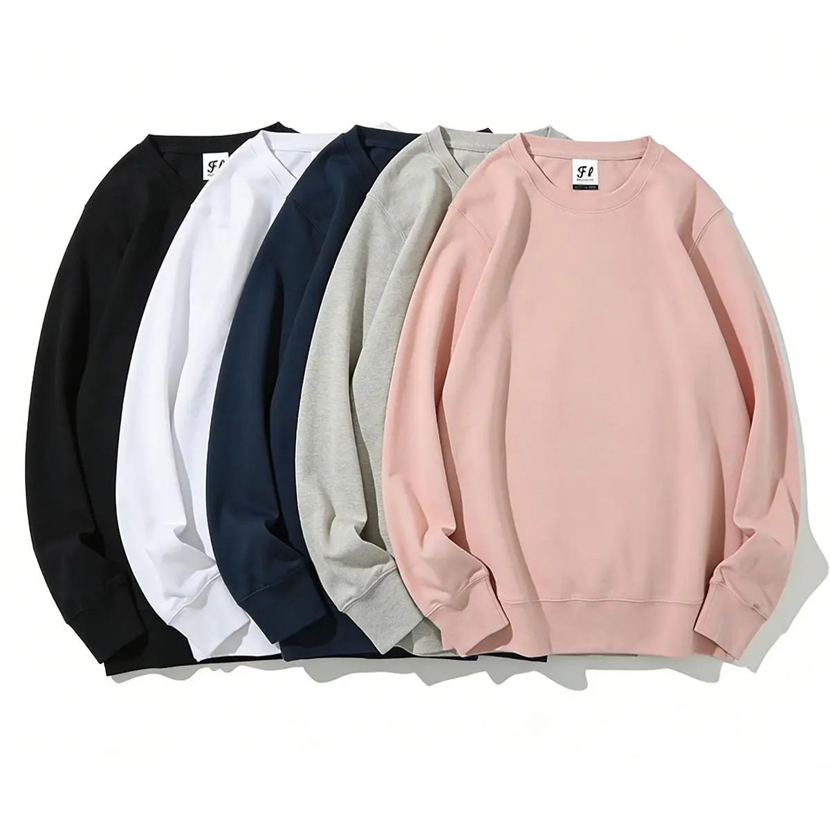Premium Solid Color Cotton Crew Neck Sweatshirt Fashion Oversized Comfort Outfit | Best Gift for Family Friends Everyday Wear Casual Hoodie