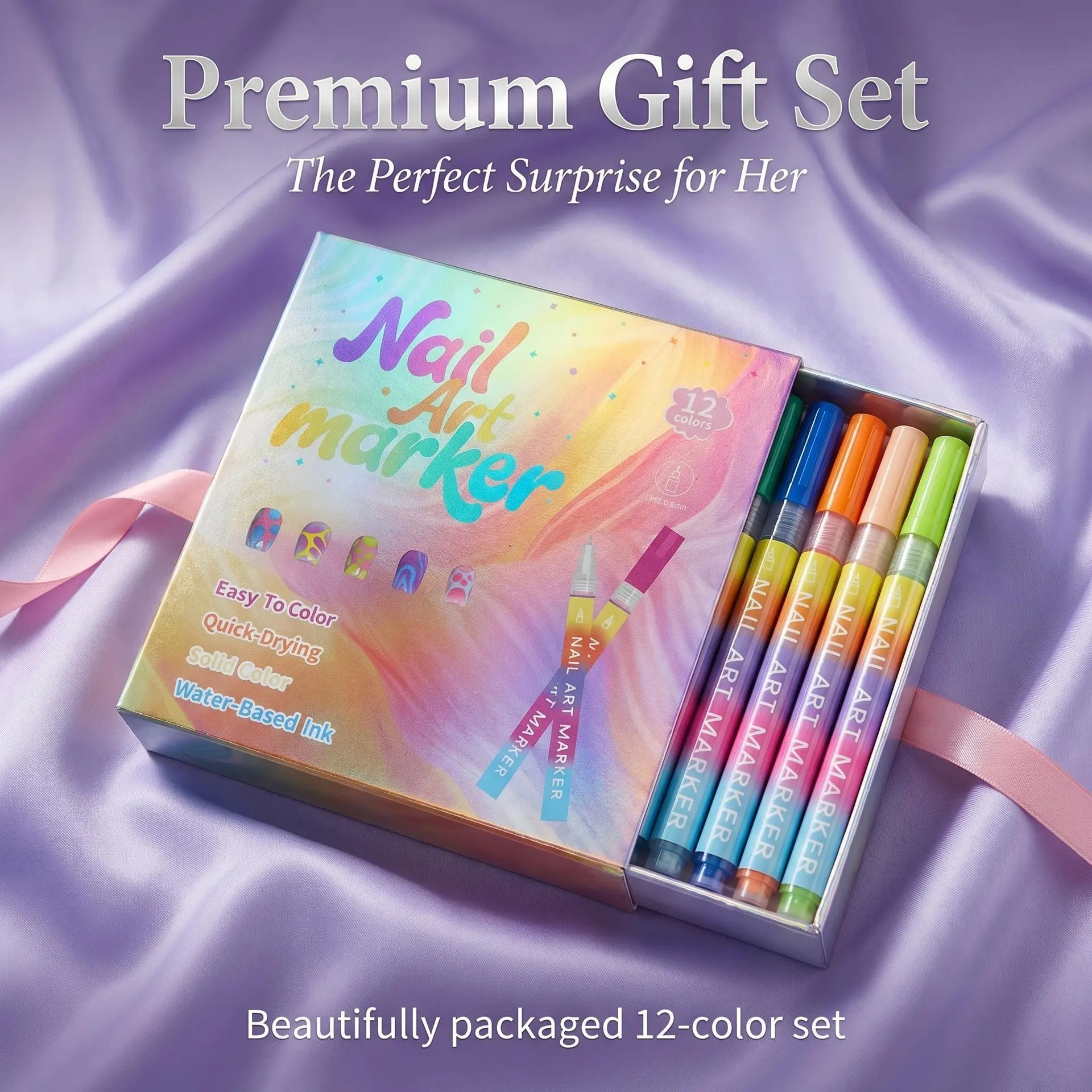 12 Color Graffiti Pen Acrylic Paint Brush, DIY Nail Art Pen, Fast-Drying Line Marker, Phone Case DIY Pen, Notebook Pen
