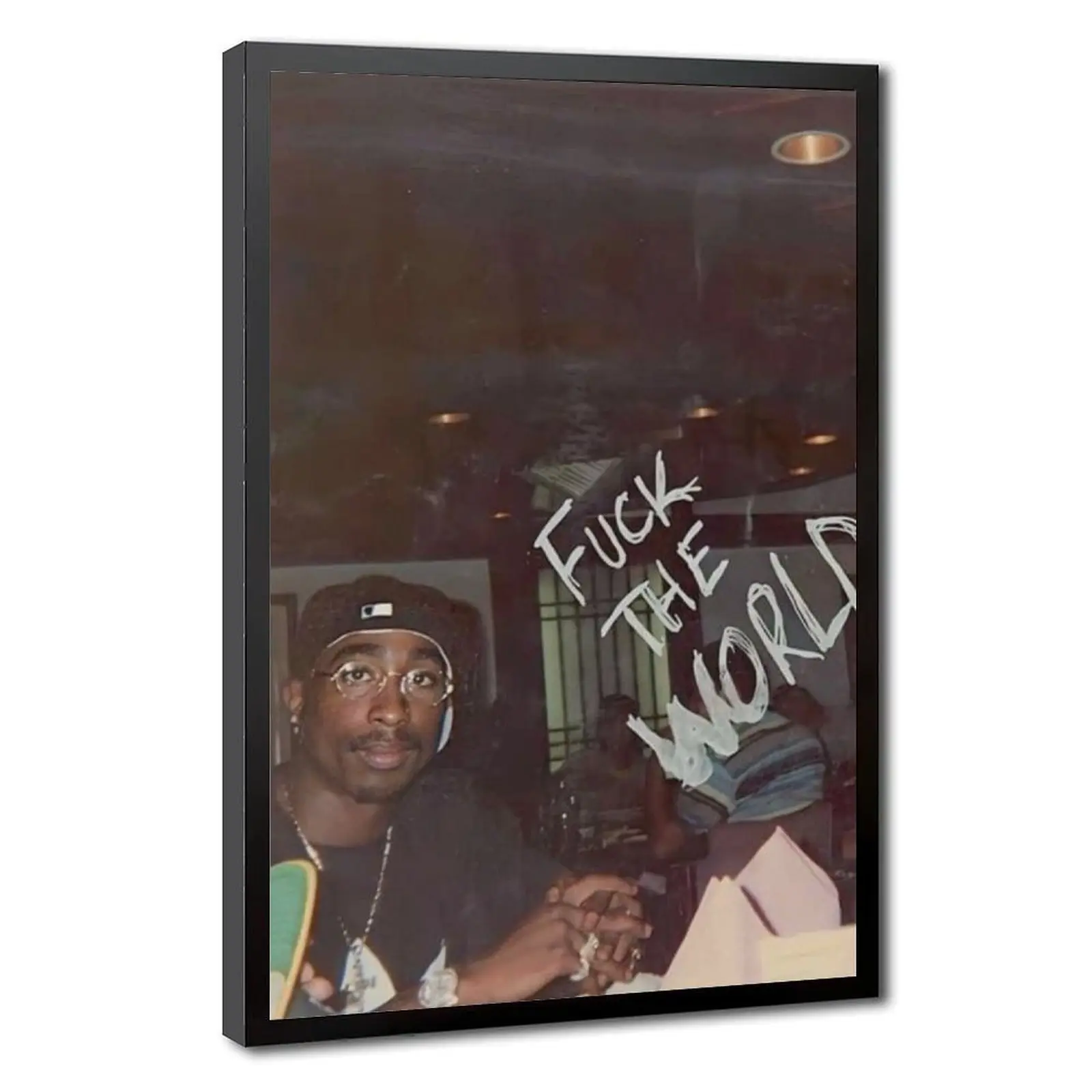 Minimalist Artistic Hip Hop Portrait Framed Canvas Poster - Vintage Rap Paper Wall Art with Black Frame, Urban Music Room-Dining Room Home Decor, Ideal Gift for Music Enthusiasts Everyone