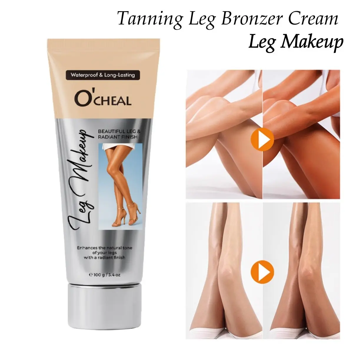 100g Body Cream, Leg Bronzer Cream, full coverage Leg Makeup, Tinted Leg Cream, Waterproof, Even Skin Tone, Hydrating Radiance Cream, Skin product,  Body Moisturizers,Smooth and Radiant
