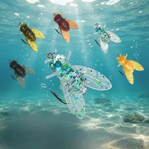 50 PCS Bionic Insect Soft Fishing Lure With Hook, Realistic Fly Mosquito Imitation Micro Bait, Ultralight Finesse Fishing Lure With Natural Surface Action For Trout, Panfish And Predator Fish, Creek Stream River Fishing Tackle For Micro Lure Anglers