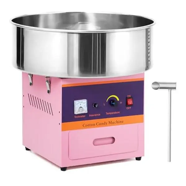 GARVEE1000W Commercial Cotton Candy Machine with 21" Stainless Steel Bowl, Digital Temperature Control (149℉-473℉), Sugar Scoop, and Drawer; Ideal for Home Parties, Birthdays, Carnivals