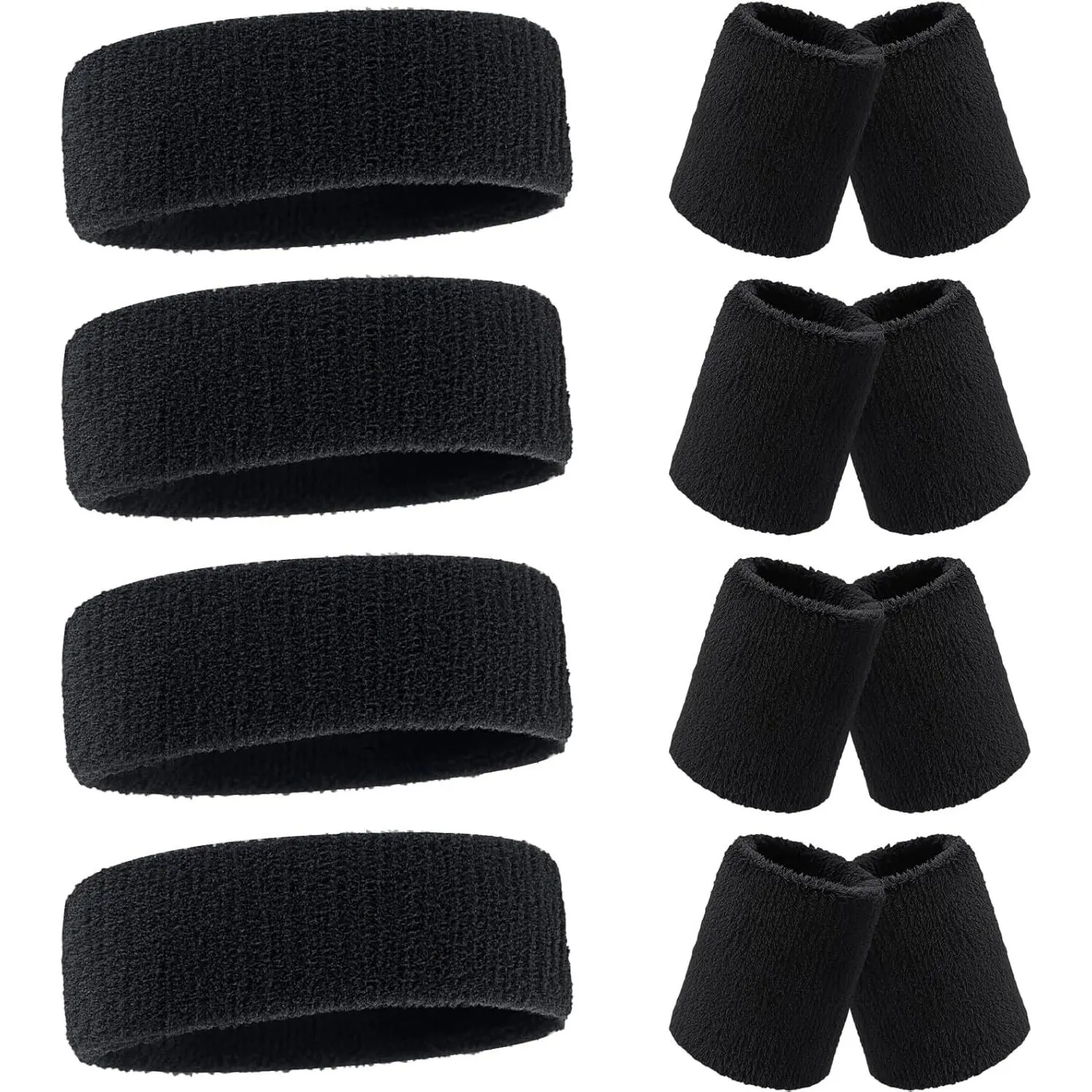 12 Pcs 80 90s Neon Sweatbands Soccer Baseball Headbands Wristband Set  Men Women Party Cotton Headbands Terry Cloth Athletic Sweat Bands  Tennis Football Gym Outdoor New model