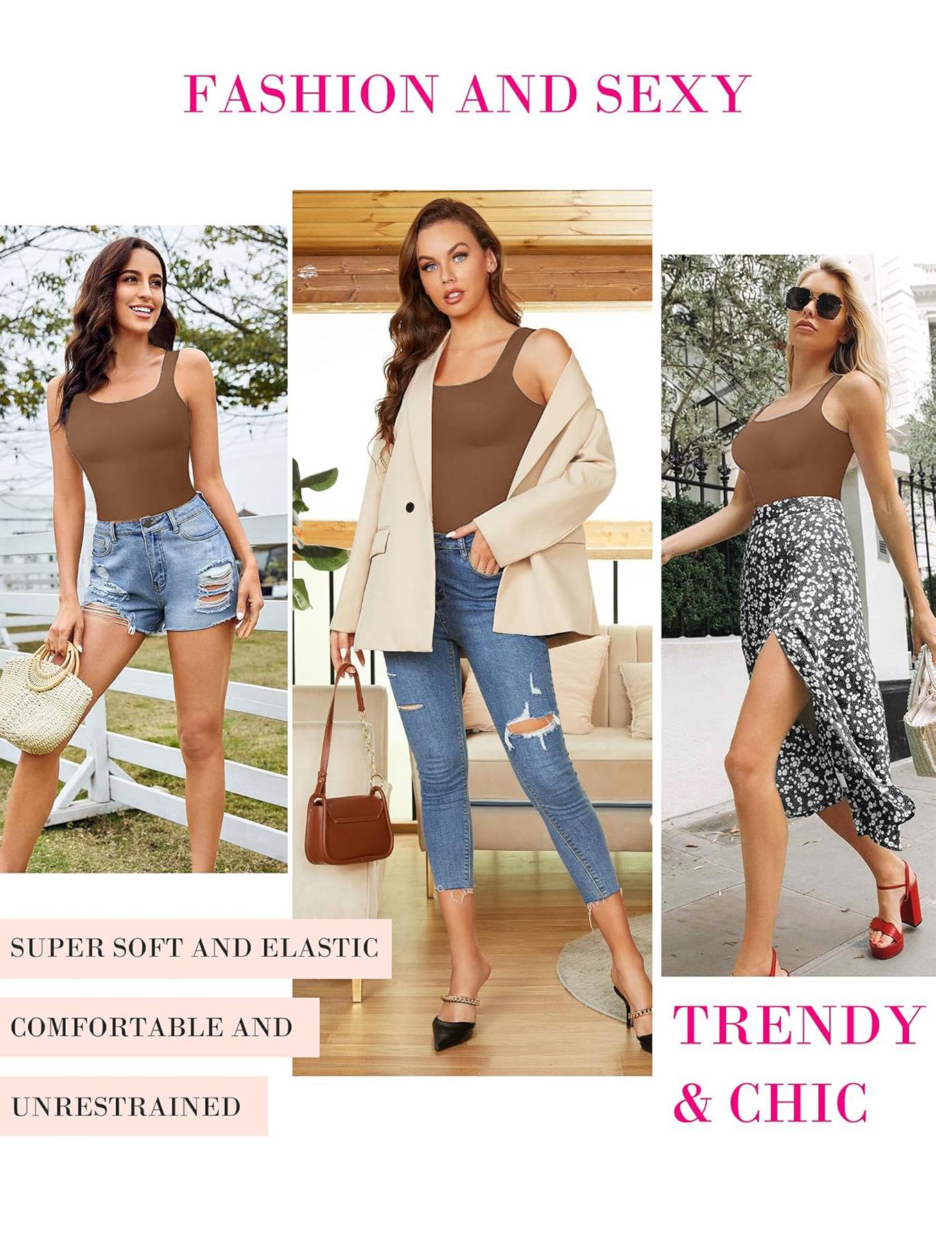 Women's Shapewear Bodysuit, Compress Shapewear, Waist Abdomen Ribbed Strengthening, Wide Shoulder Straps, Chest Support, Belly Control, All Seasons