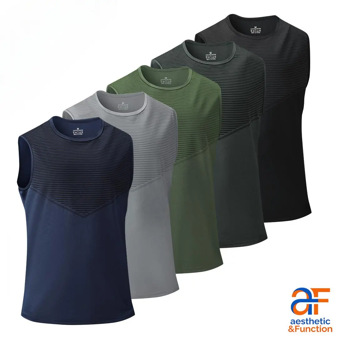 Men's Bundle Athletic Sweat Vest Tank - Cooling, Breathable, High-Stretch Stripe Panel Sleeveless Casual Activewear for Gym (Breathable Base, Sleeveless Workout, Sports, Casual, Cooling Styles), Breathable Base Vest, Sleeveless Workout Vest