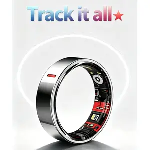 Smart ring for monitoring heart rate, blood oxygen level, blood pressure, blood sugar, sleep, HRV, health, step count, exercise and Bluetooth connection