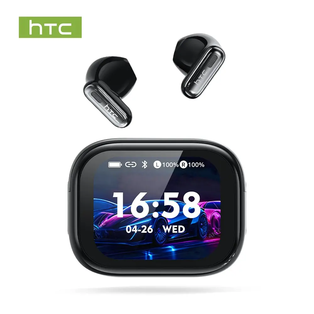 HTC NE68 TWS True Wireless Earbuds, featured with Bluetooth 6.0 and LED touch screen. As practical Bluetooth wireless headphones and lightweight headset, it comes with IPX5 waterproof, clear sound quality, perfect for study, work and travel.