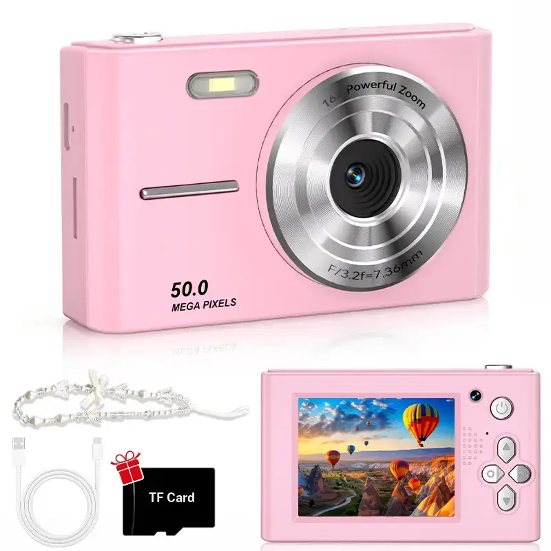 summerwins Portable Mini Digital Pocket Camera,SD Card Compatible, Compact Beginner Photography Travel Gift for Teens, Mini Digital Point & Shoot Cameras, Pocket Point & Shoot Cameras