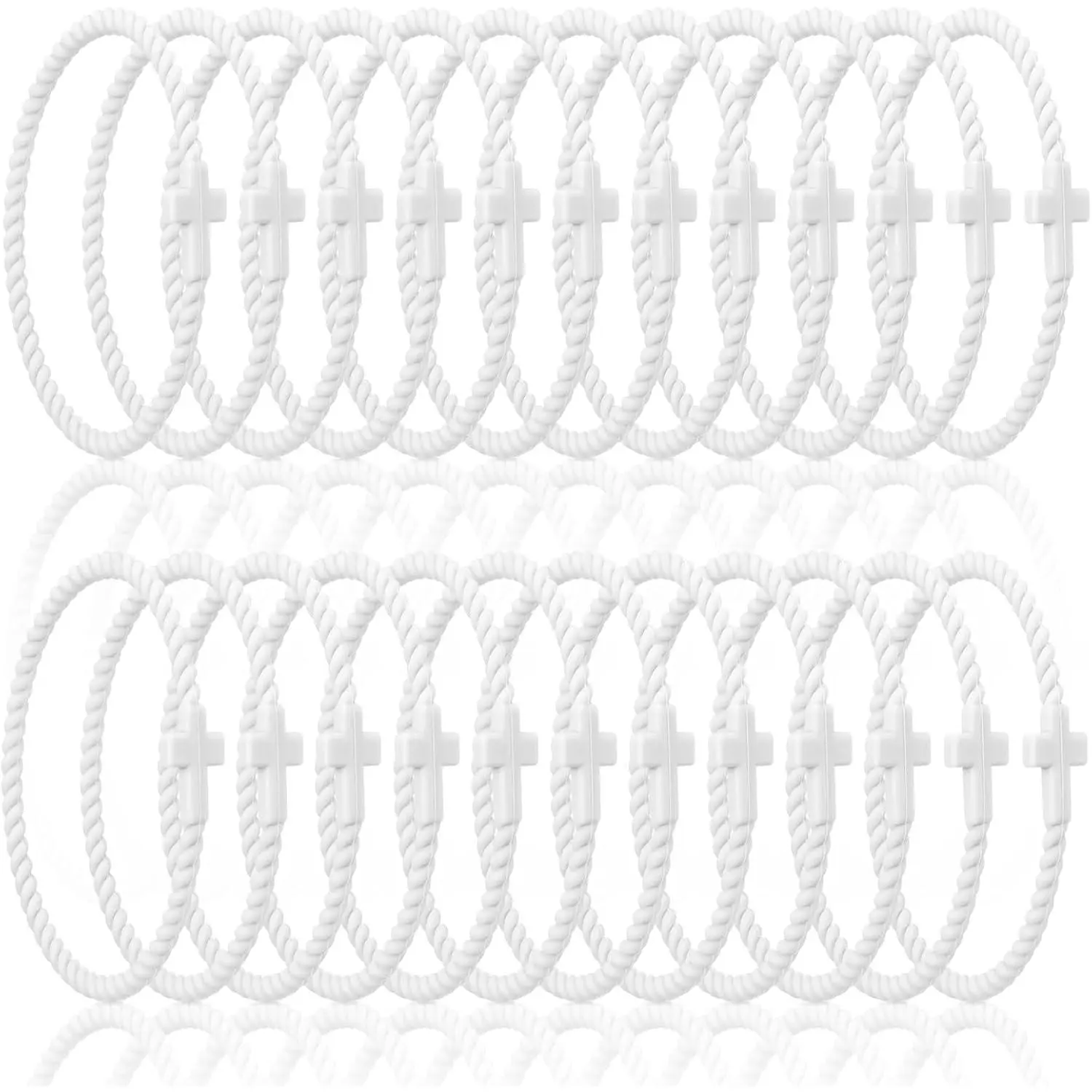 24/60 Pcs  Bracelets   Bracelet Braided Stackable Rubber Wristband    for Women Men