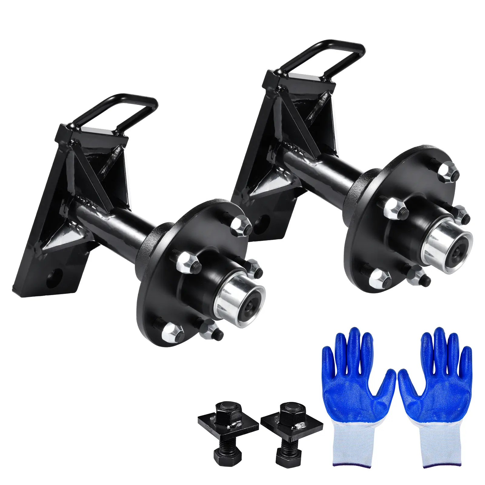 2pcs Shipping Container Wheels Kit - Preassembled 1045 Cold Rolled Steel, Fits 20/40ft Containers, 30x17x28cm Size, 5.5" Lug Circle, Easy Mounting, Smooth Heavy-Load Movement