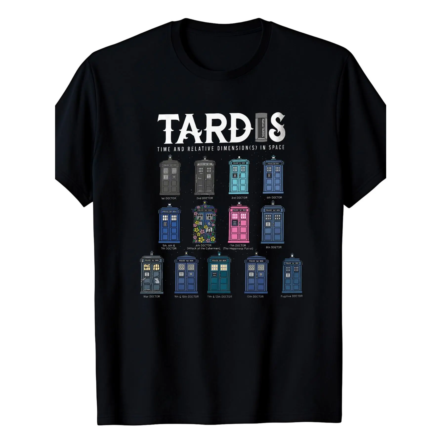 New Sci-fi Pattern Men's T-shirt Featuring the Tardis Design