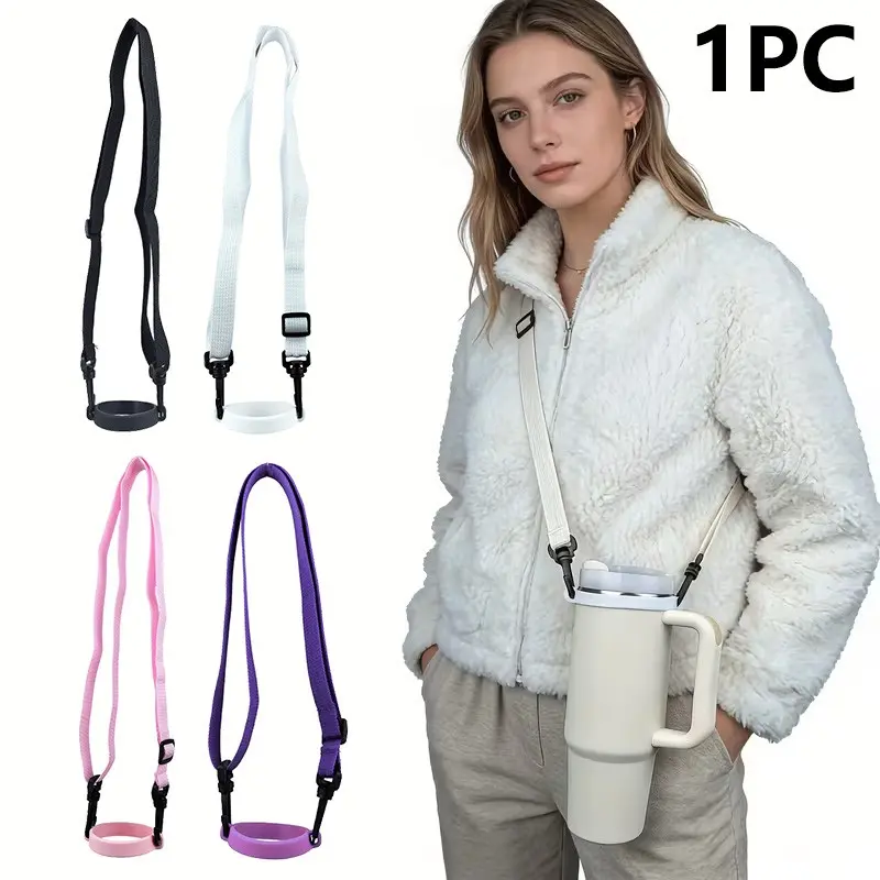 Adjustable Water Bottle Strap, Shoulder Crossbody Strap for 8-40oz Bottles, Handheld Handle Lanyard, Versatile Carry Option