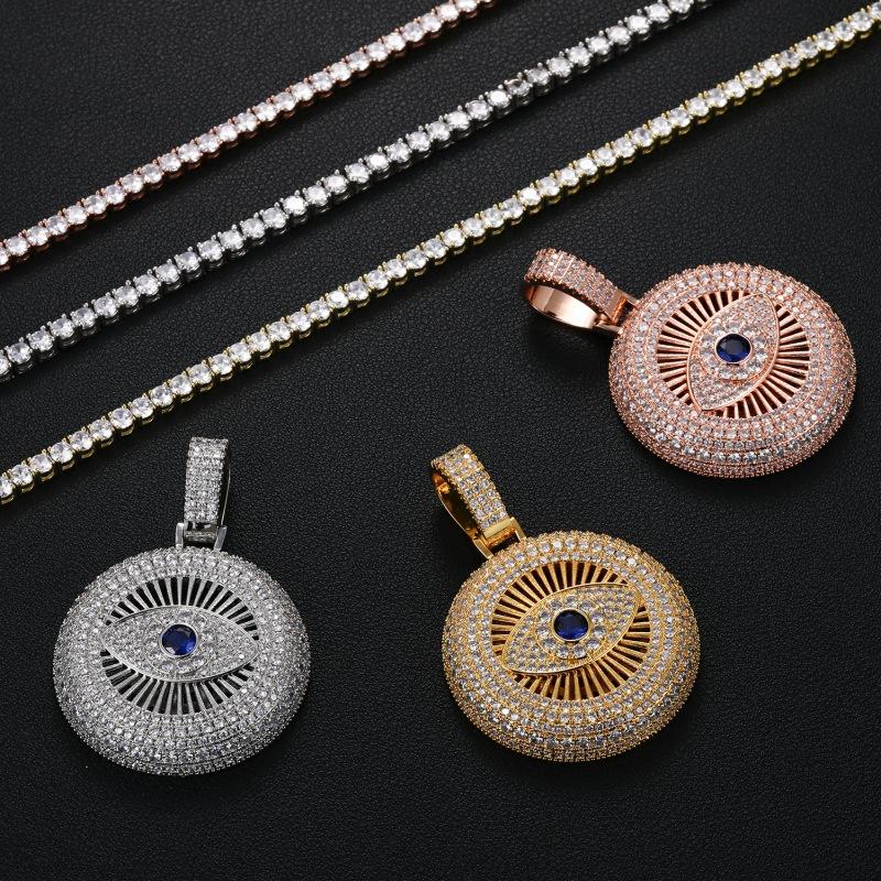 Hot-Selling New Devil'S Eye Pendant With Micro-Inlaid Zircon, Hip-Hop Trendy Accessory