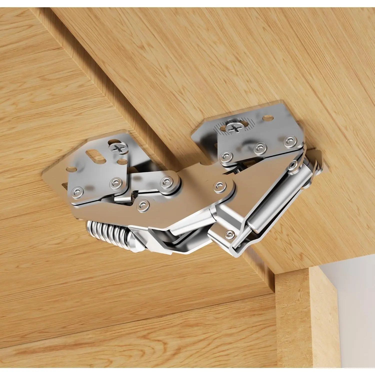 2 Pack 90° RV Cabinet Hinges, Heavy Duty Surface Mount Soft Close Accessories,  Frame & Frameless, Self Closing, No Pre-Drilled Cup Hole for Cabinets, Camper Van, , -Mounted