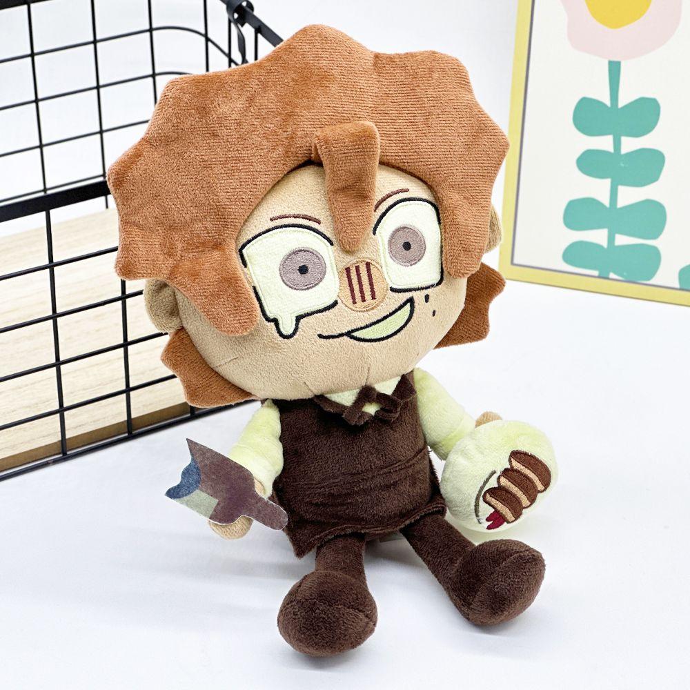 Rody Dead Plate Surrounding Brown Curly Hair Boy Plush Doll Spoof Puppet Gift for Friend