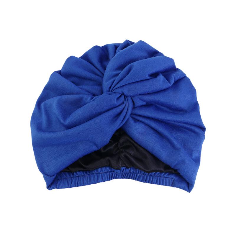 Double Layer Satin Indian Turban, Elastic Cross Twist Chemo Head Wrap