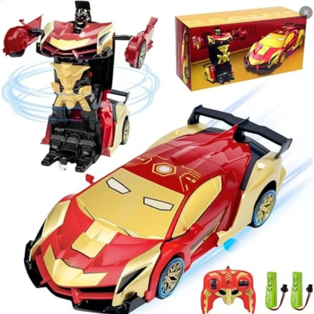 1:18 2.4G Remote Control Transforming Race Car, 2 in 1 Auto Transform Robot RC Vehicle  ,high-quality  gift set, Hero Themed Deformation Toy Car for Kids Boys Birthday Party Gift