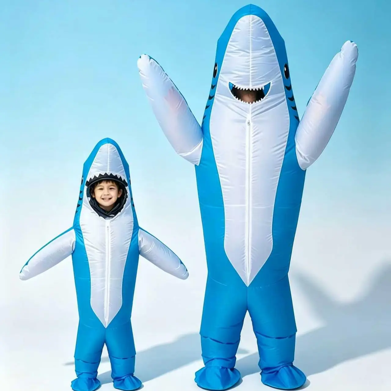 Family Shark Inflatable Role Play Costume Set, 2-Piece Kit, Cute Shark Style, Perfect for Parties and Fun Outdoors Activities