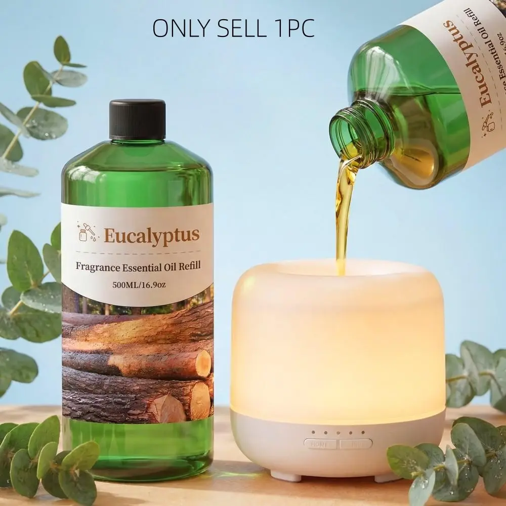 500ML Aromatherapy Essential Oil Refill, Ideal for Home Office Hotel, Air Purification, Fresh Indoor Space, Compatible with Diffusers Humidifiers Car Fresheners, Home Fragrance Oils