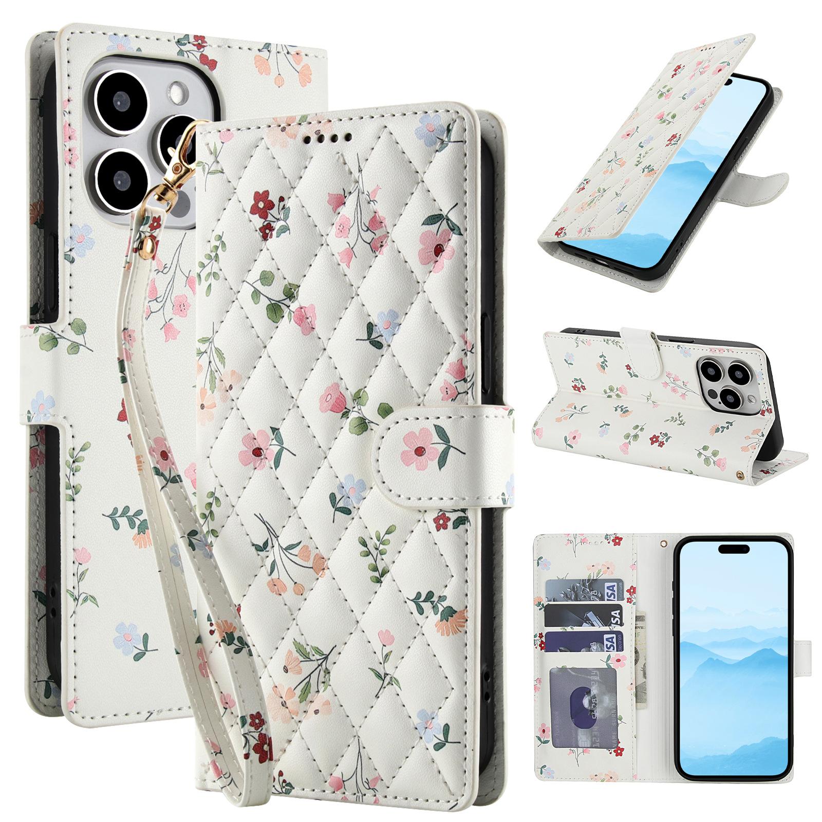 For Samsung S20 S20FE S20+ S20 Ultra S21 S22 S23 S24 S25 S26 Edge S26 Ultra , Fashion Flower Magnetic Leather Flip Folio Case with Card Holders Kickstand [Shockproof TPU Inner Shell] With Lanyard for Girl Women Lady