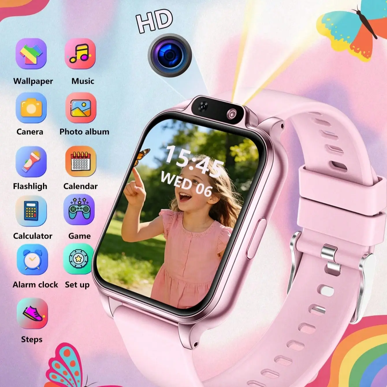 Smart Game Watch with Camera, Album, 18 Games, Calculator, Calendar, LED Light, Perfect Holiday Gift for Kids!