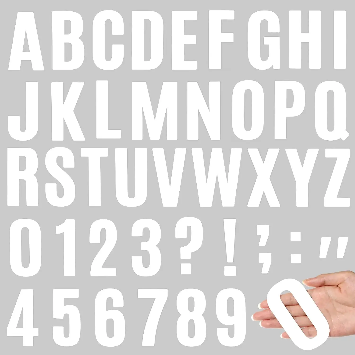 32 Sheets 4 Inch Letter and Number Stickers Self Adhesive Vinyl Letters Alphabet Stickers Big Font Letters Number Tags for School Classroom  Mailbox Decor (White)