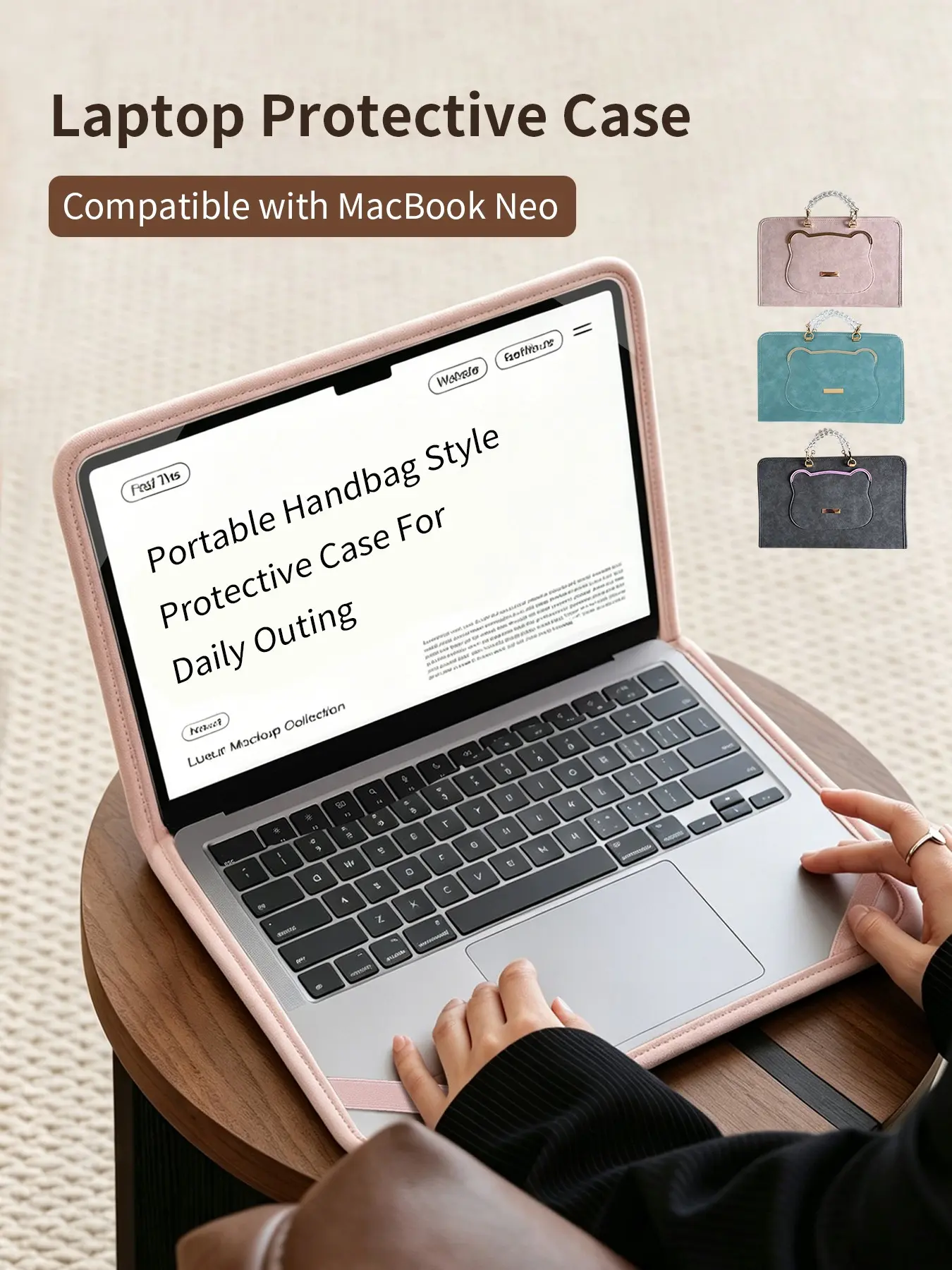 New 2026 Laptop Case for Macbook Neo, Anti-Shock and Drop-Proof, Elegant Commuter Handbag, Women's High-End Computer Protector, Protective Covers