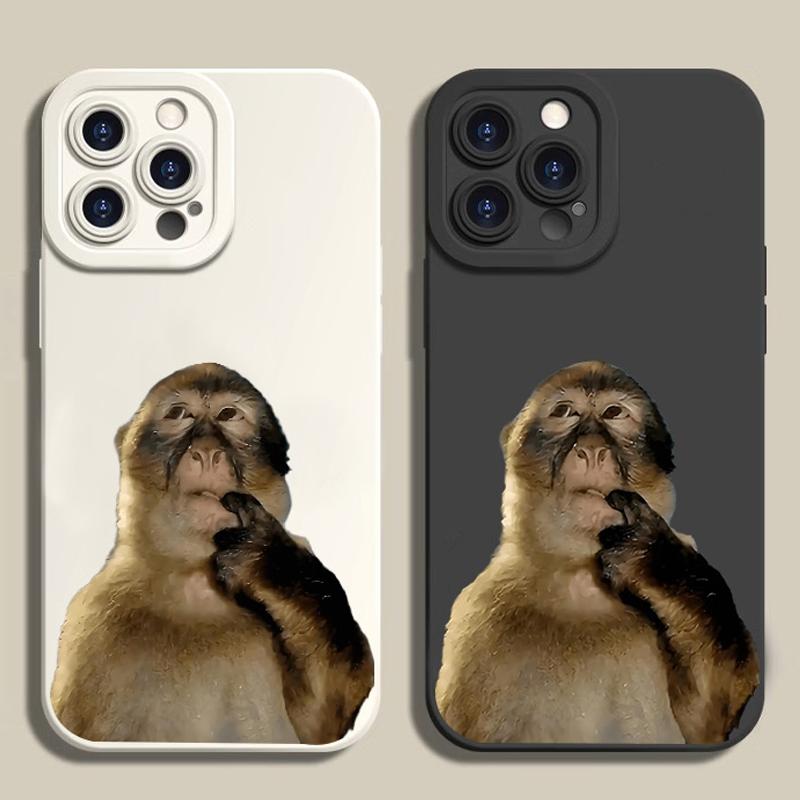 Cute Monkey Pattern Phone Case , TPU Soft Silicone , Fully Protected and Shockproof For iPhone 17 16 15 Pro Max 14 13 12 11 X Plus Air Mini Funny MEME
