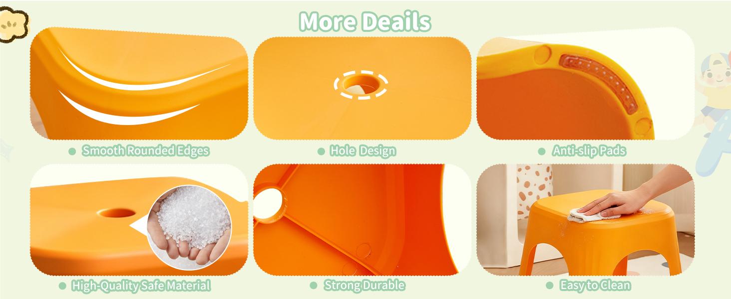 School Plastic Stackable Stools, 11.8 Inch Height Colorful Nesting Stools, Portable Backless Stool for Classroom Students, Flexible Seating Chairs for School Home Office, 12 Pack