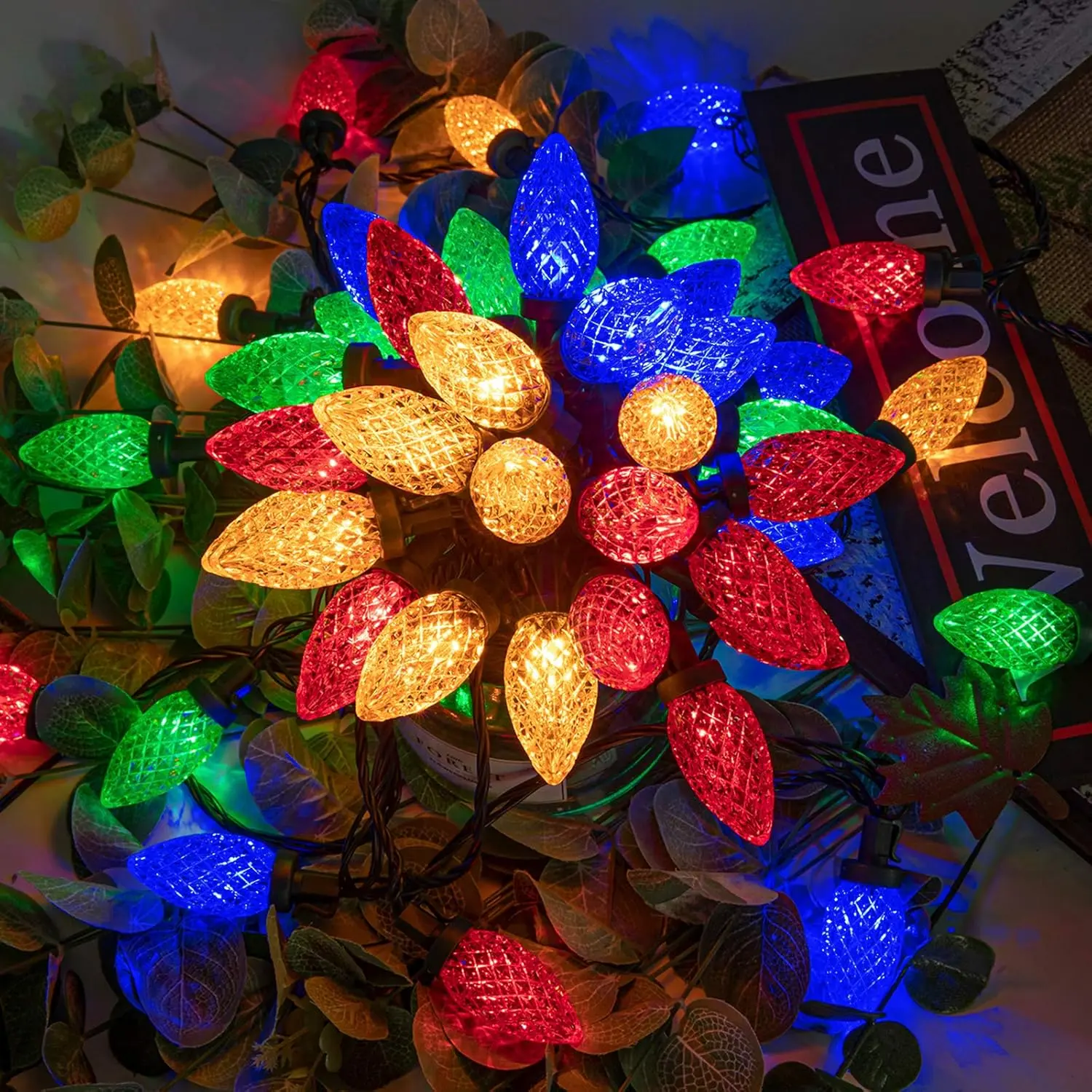 100LED 81 FT C9 Christmas String Lights Plug in Fairy Twinkle String Lights 8 Modes Timer Function Waterproof Extendable for Indoor Outdoor Wedding Party Christmas Decoration (100, Multicolor)fidget toys