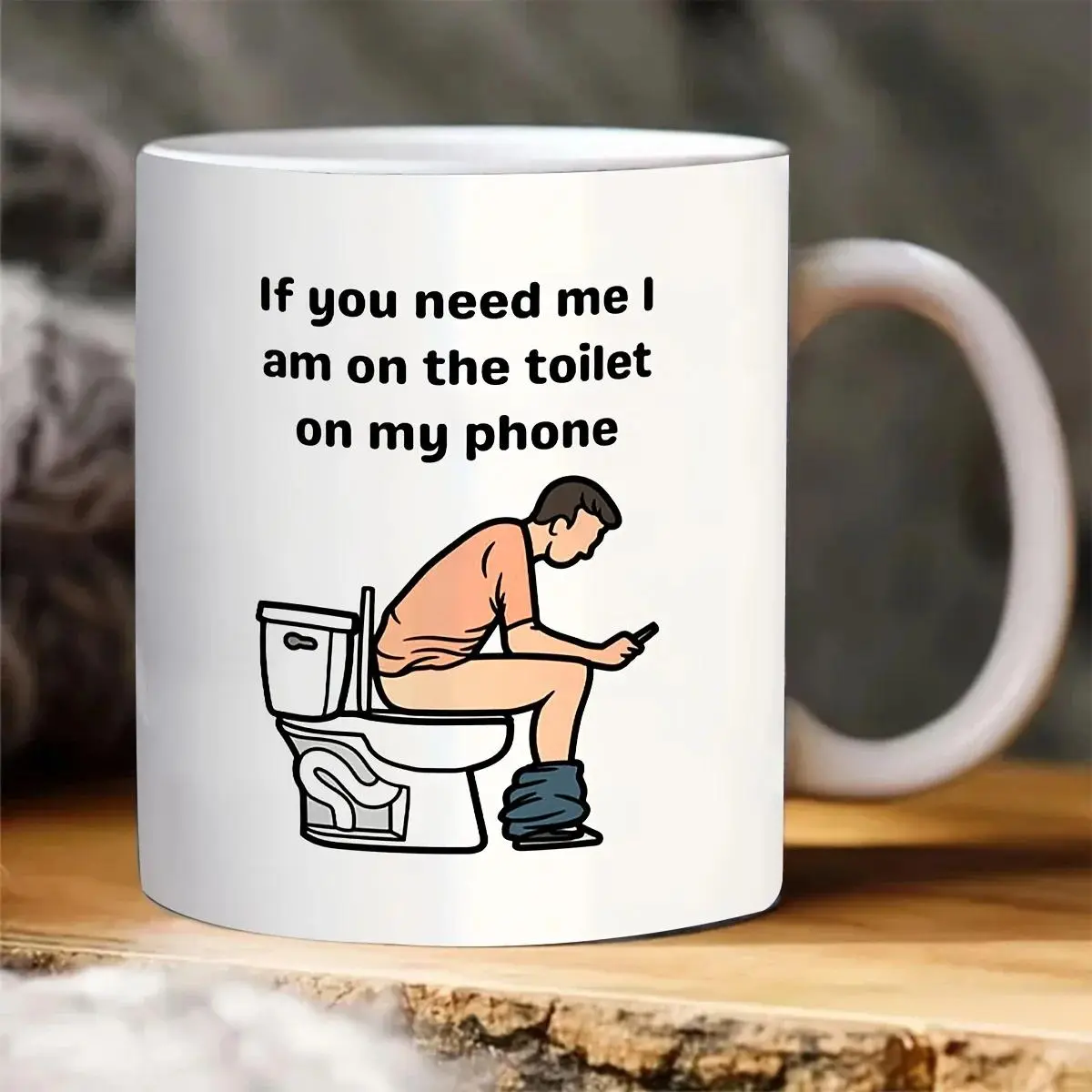 1 piece, 11 oz. fun toilet-shaped mug, ceramic mug, white mug, suitable for hot and cold beverages, desk decoration