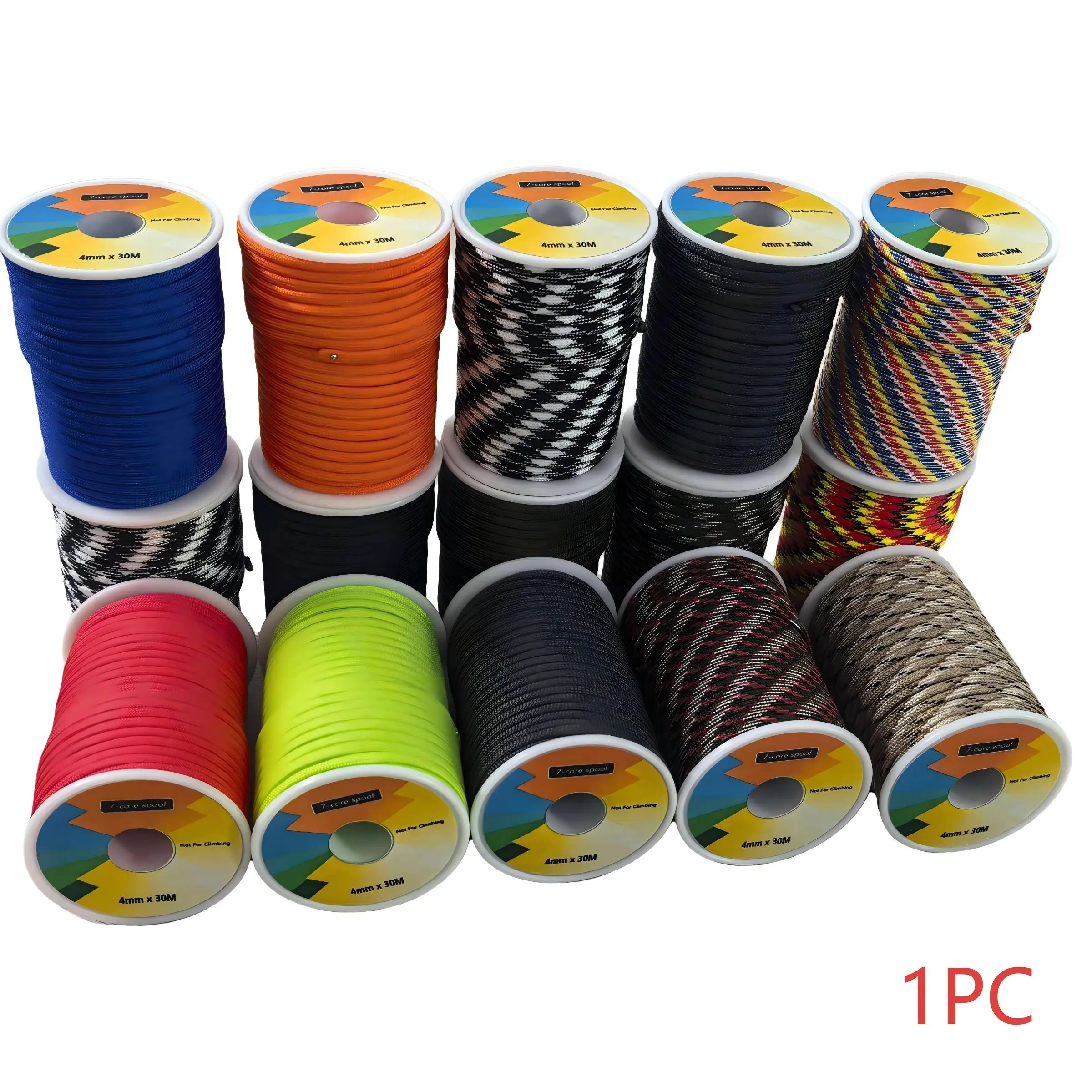 100 Feet Diameter 4mm Braided Rope, 7 Strand Multi-Functional Outdoor Rope, Camping Gear, Tent Tie-Down, Keychain, Backpack Strap