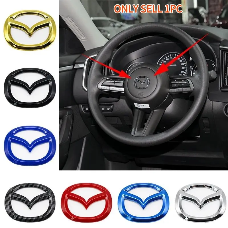 Mazda Car Steering Wheel Logo Sticker, Interior Decoration Badge, Personalized Dashboard Accessory, Mazda Vehicle Emblem Decal, Car Accessories