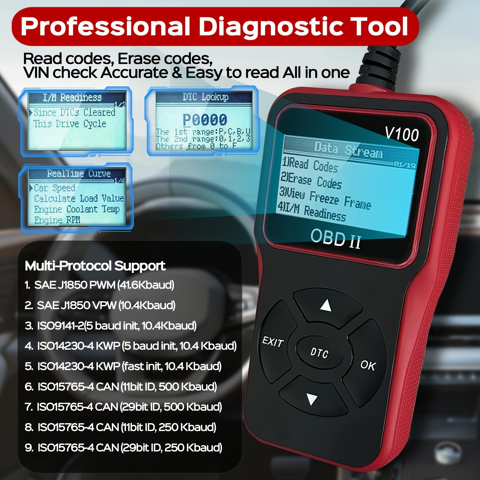 VOD200 OBD2 Scanner, All-in-One OBD2 Scanner, Rapid Engine Fault Detector with Comprehensive Code Reader, Advanced Scan Tool for 1996+ Cars, Automotive Diagnostic Tool, Vehicle, Auto Accessories
