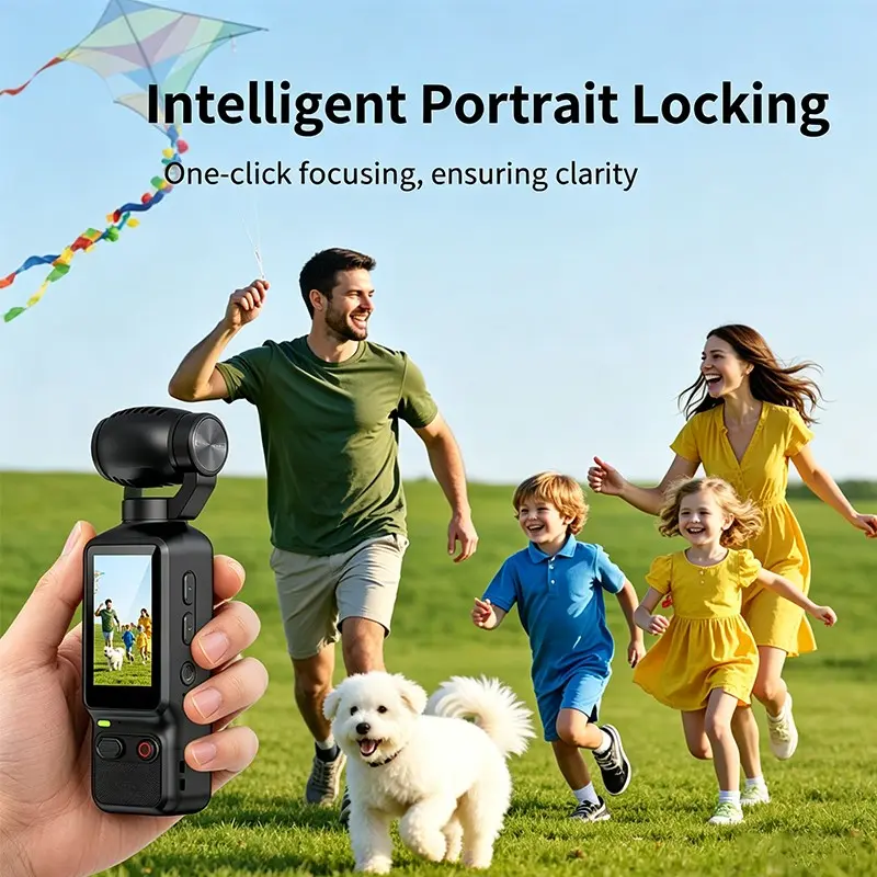 Action Camera, Portable Vlogging Camera, Handheld Pocket Camera with 1.97inch Screen, 1800mAh Large Capacity Battery, Memory Card, Digital Vlogging Camera for Youtuber, Teenager, Adult, Beginner