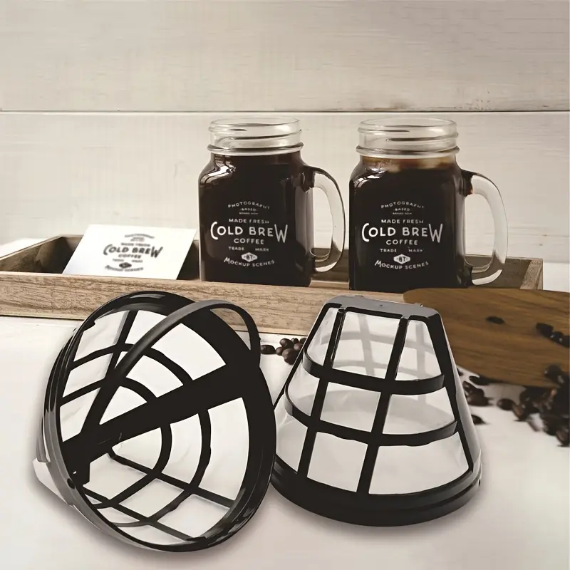 Reusable Coffee Filter for RV Kitchen, 1pc/2pc Reusable Coffee Machine Filter, Durable Coffee Bar Filter, Ideal for Camping & Travel