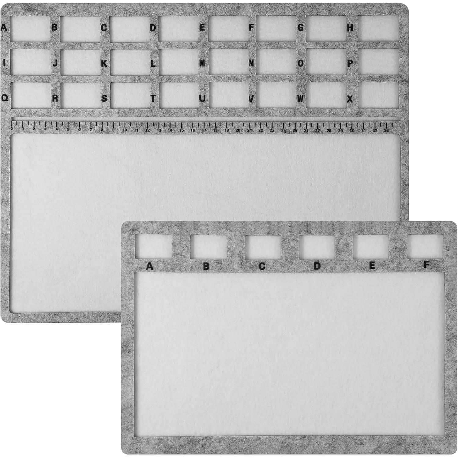 Beading Mats, 2 Pack Large Rectangle Felt Beading Mat | 14.4x11 Inch Felt Bead Design Board With Centimeter Alphabetic Scale Beads Tray Pad For Art Crafts  Making, Gray