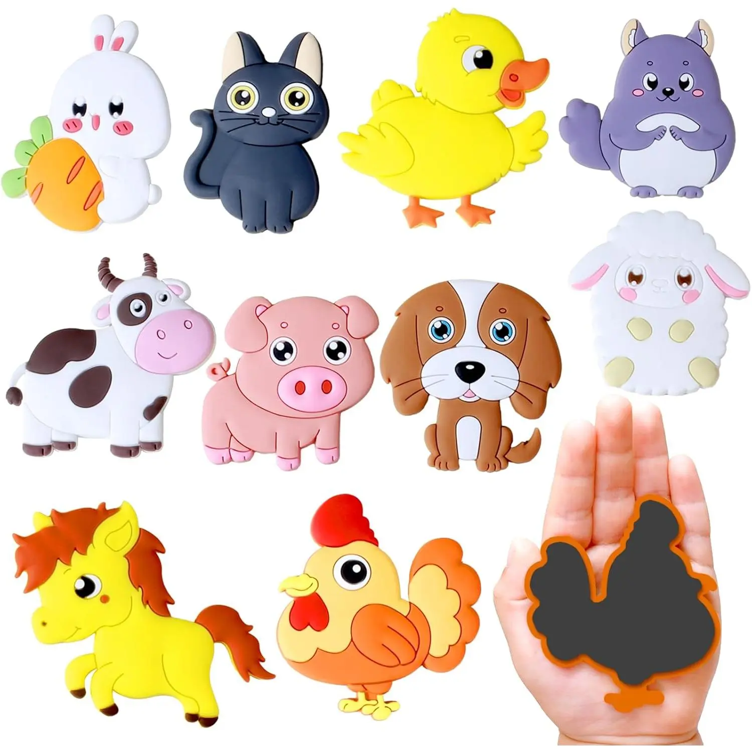 Refrigerator Magnets for Kids, Fridge Magnet for Toddlers 1-3| Cute Farm Animals Kids Magnets for Fridge Baby Educational Gift,Full Back Magnetic Toddler Magnets