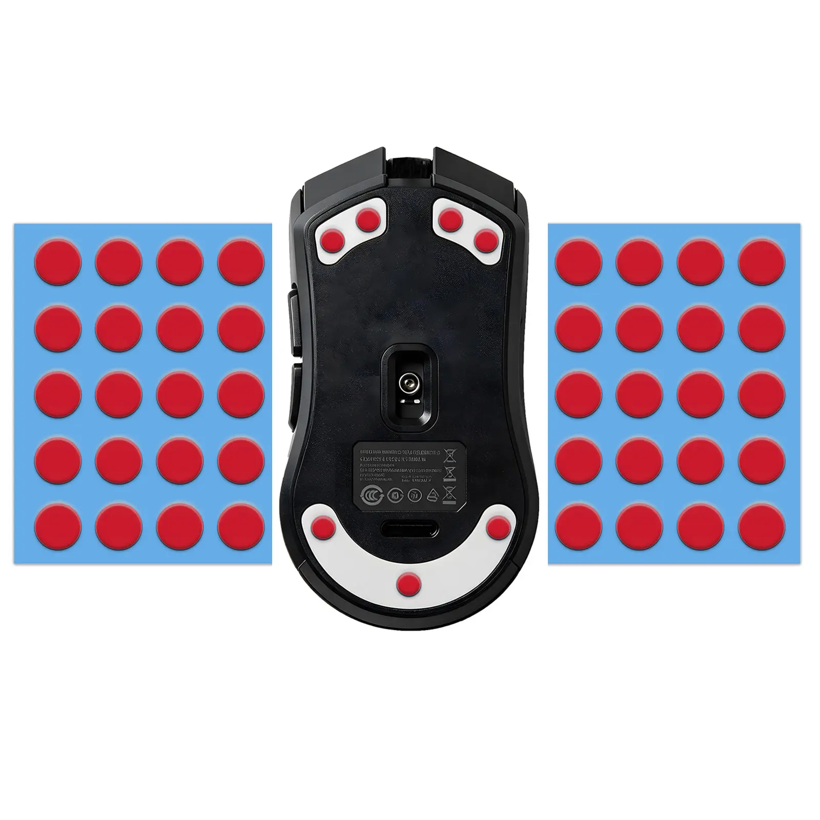 GOGOFREE PTFE Mouse Skates, 40 Dots Set, DIY Install Ice Version with Speed Control, Wear-Resistant Esports Accessory, Curved Edge, Low Noise, Smooth Movement, Compatible with Cloth & Glass Mouse Pads, Hardened PTFE