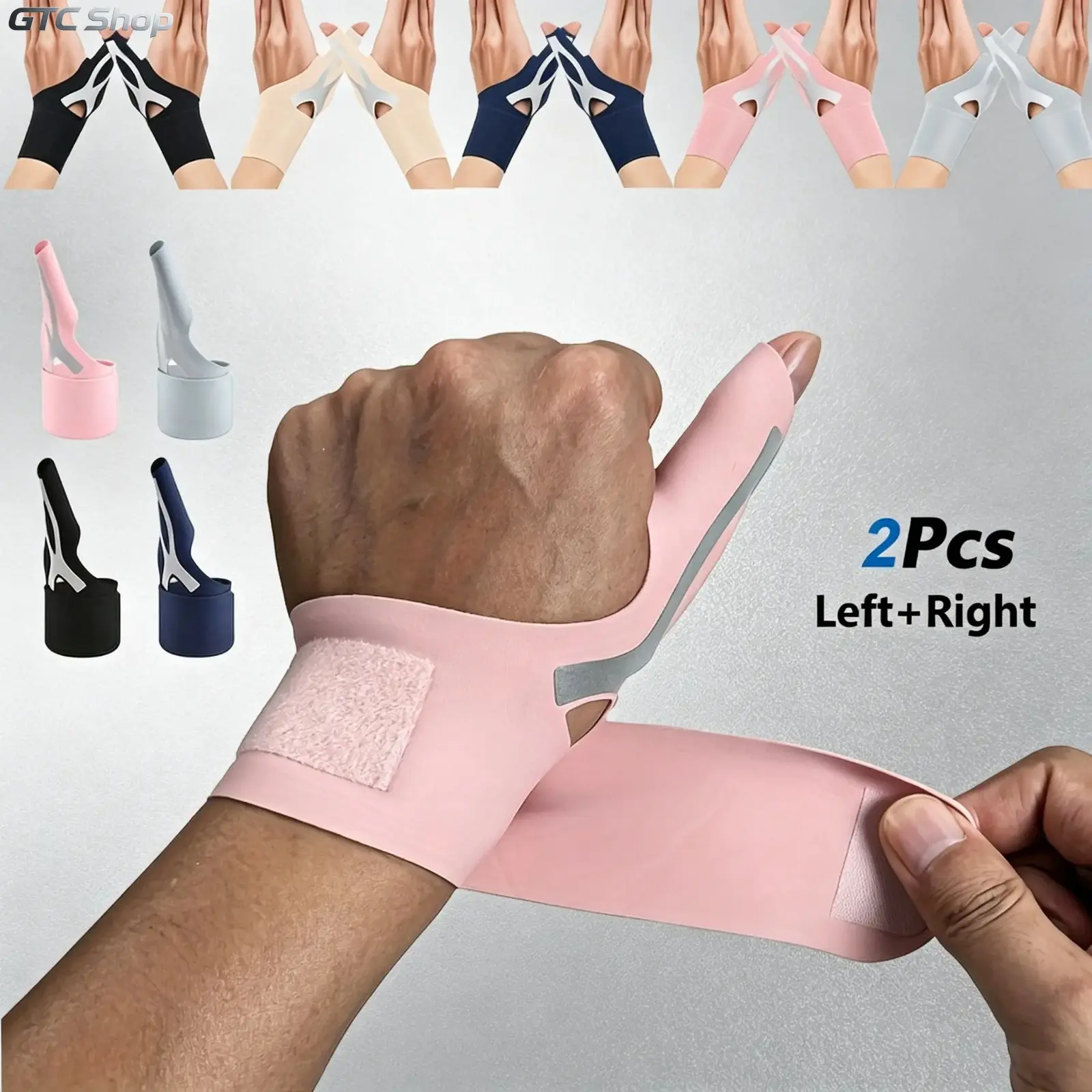 Unisex 2-Piece Thumb & Wrist Compression Sleeves, Elastic Support Gloves for Gaming, Sports - Fits Left & Right Hands, Office-Ready Sports Wristbands