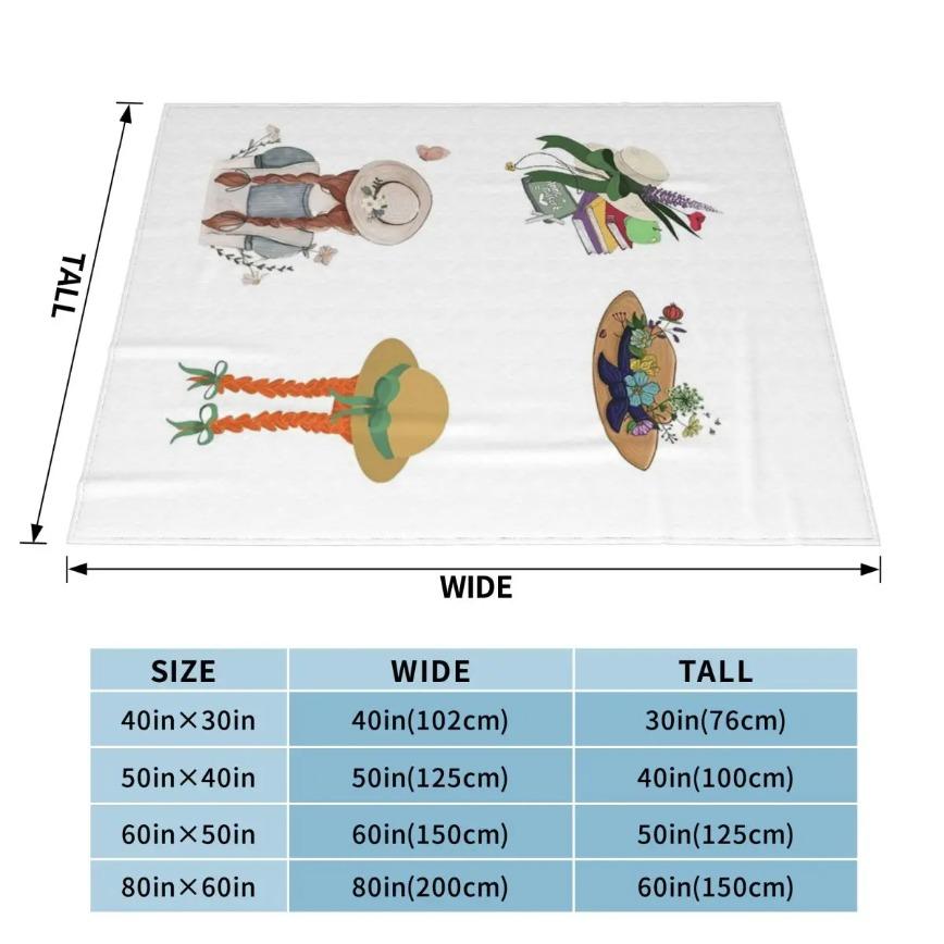 Anne Of Green Gables Flannel Blanket Ultra Soft Cozy Warm Bedroom Living Room Couch Sofa Picnic Travel Throw Cover Decor Decorative Throw Perfect Birthday Gift Christmas Gift for Classic Literature Fans Adults Viral Trending Rustic Aesthetic Style