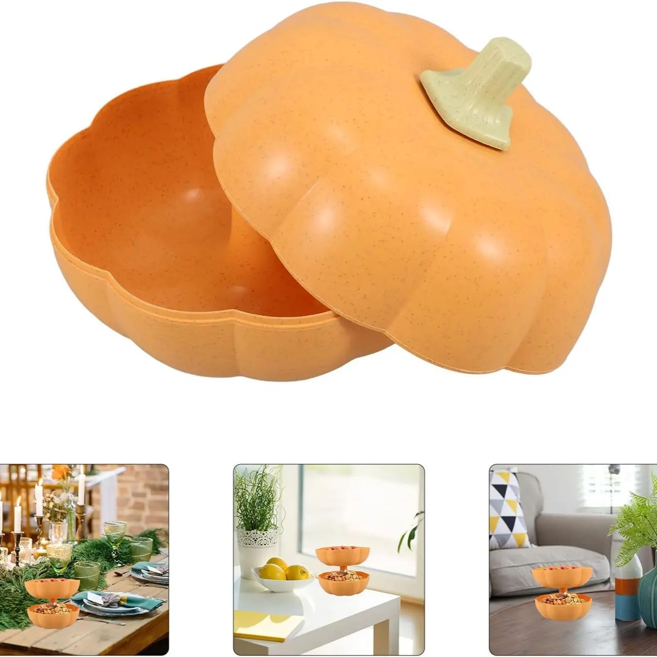 2026 New Pumpkin Shape Candy Storage Box, Creative Snack Dried Fruit Plate, Living Room Coffee Table Home Peanut Tray Containers