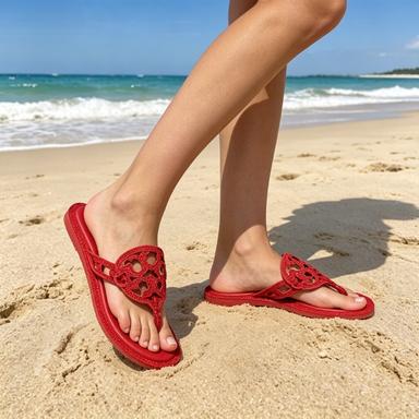 Women's Sparkling Rhinestone Cutout Flip Flops, Summer Beach Slide Sandals for Casual & Vacation Wear