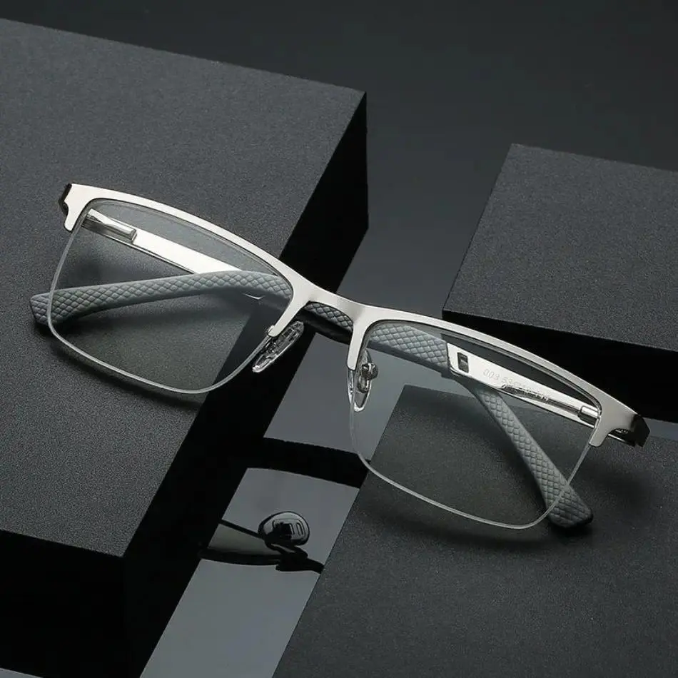Unisex 2026 New Half-Frame Metal Blue Light Glasses, +1.0~+4.0 Presbyopia Business Eyewear for Sports & Outdoor Use (TikTokShop Black Friday Christmas Promotion), Bluelight Glasses, Metal Frame, Presbyopic Lens, Multiple +D, Outdoor Wear, Unisex Look, Tem